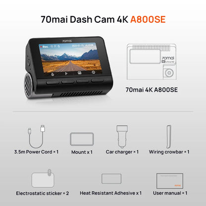 4K Dash Cam A800SE Upgraded Version of  A800S Voice Control Supercapatior GPS ADAS Car DVR  A800SE UHD Wifi 6