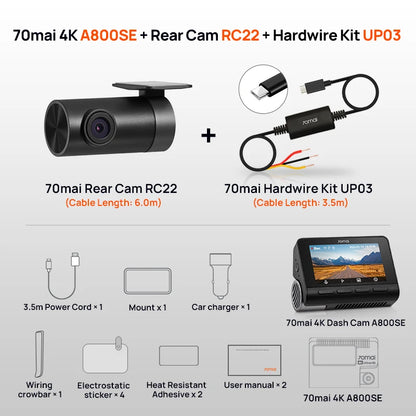 4K Dash Cam A800SE Upgraded Version of  A800S Voice Control Supercapatior GPS ADAS Car DVR  A800SE UHD Wifi 6