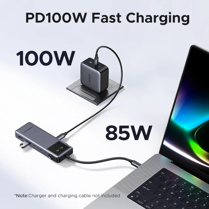 Uno USB C HUB 6-In-1 4K60Hz PD100W 10Gbps USB3.2 Splitter Adapter for Laptop Macbook Pro Air USB Expander Docking Station