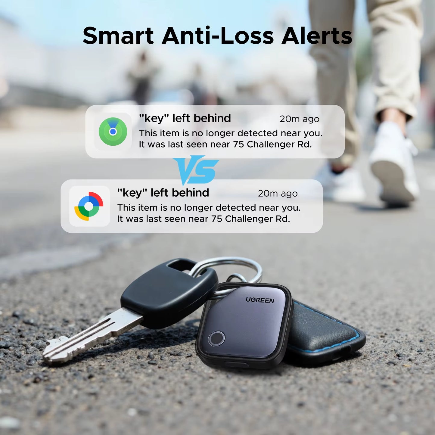 【Dual System Compatibility】Smart Finder for Apple Find My (Ios) & Find Hub App (Android) Bluetooth Tracker Card