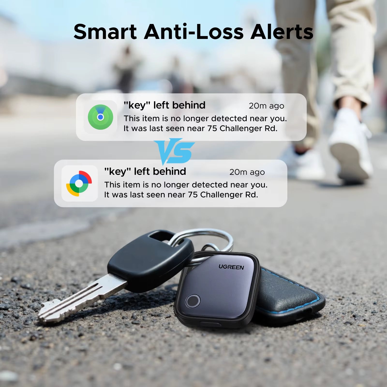 【Dual System Compatibility】Smart Finder for Apple Find My (Ios) & Find Hub App (Android) Bluetooth Tracker Card