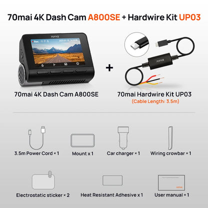 4K Dash Cam A800SE Upgraded Version of  A800S Voice Control Supercapatior GPS ADAS Car DVR  A800SE UHD Wifi 6