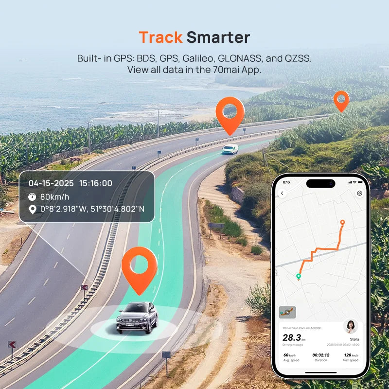 4K Dash Cam A800SE Upgraded Version of  A800S Voice Control Supercapatior GPS ADAS Car DVR  A800SE UHD Wifi 6